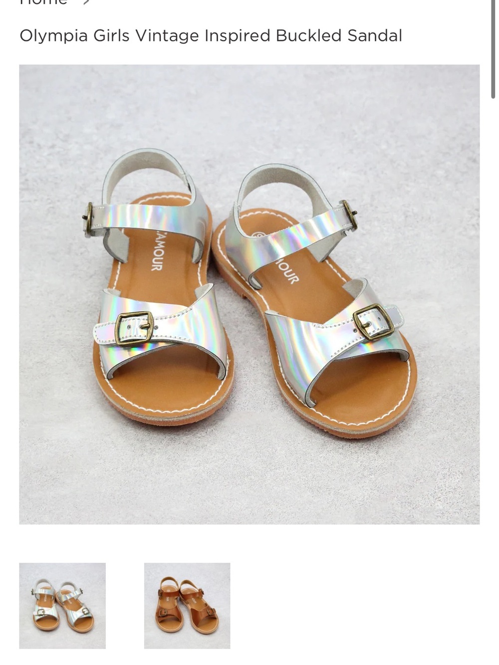 L'Amour Iridescent Holographic Buckle Sandals